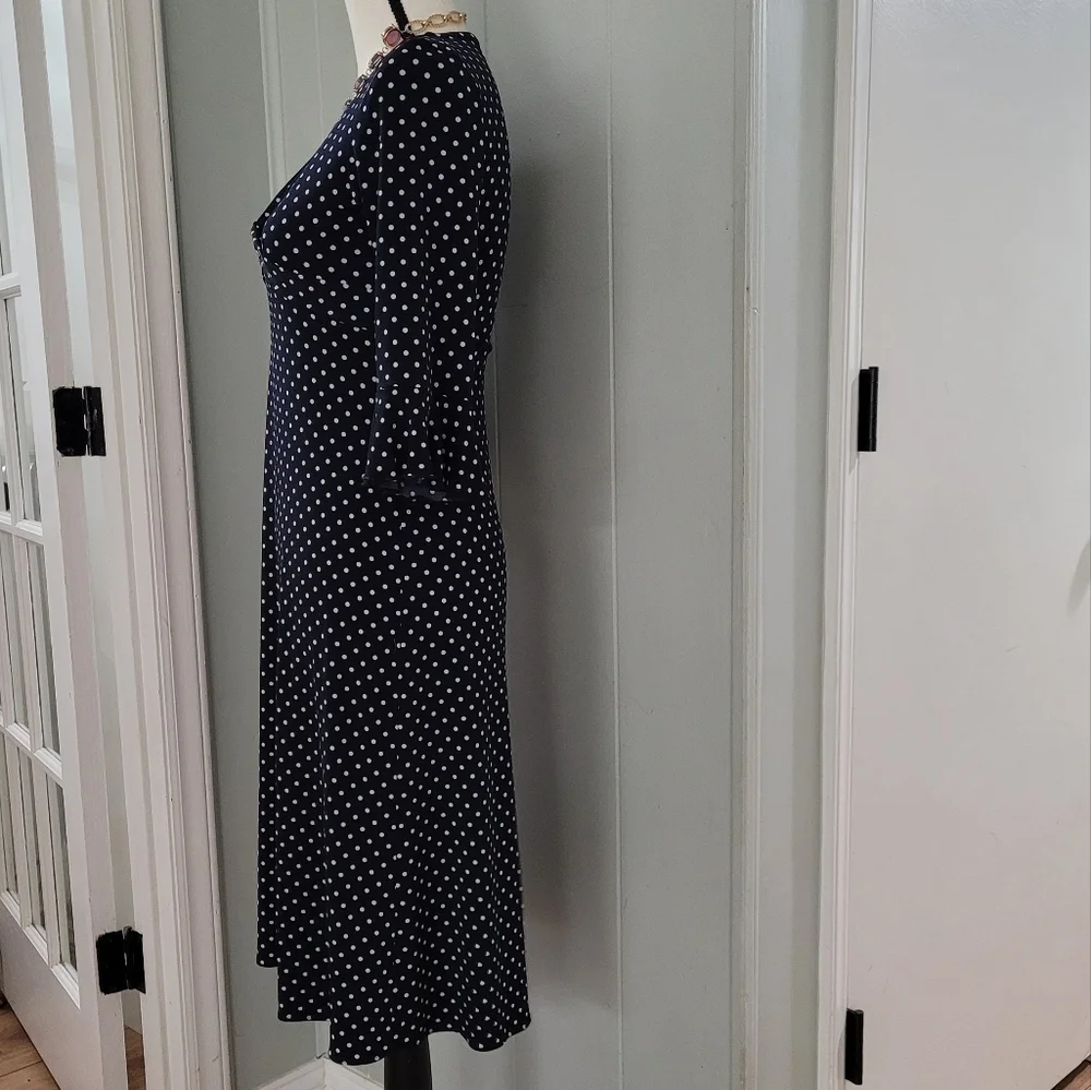 Polka dot dress Jessica Howard Vintage Navy Blue - Picture 10 of 15